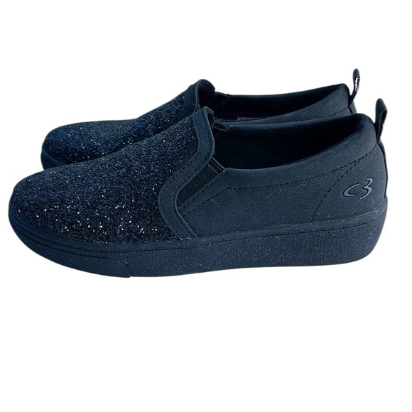 CONCEPT SKECHERS KIDS BLACK SPARKLY SHOES SIZE 2-1/2 - Picture 1 of 7